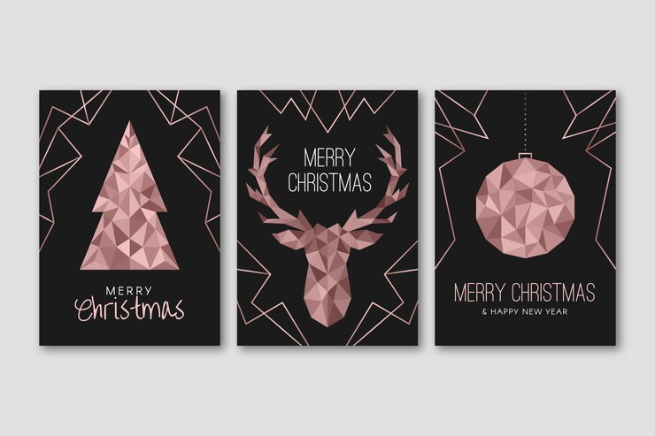 Vector gratuito plantilla de póster de navidad en estilo poligonal