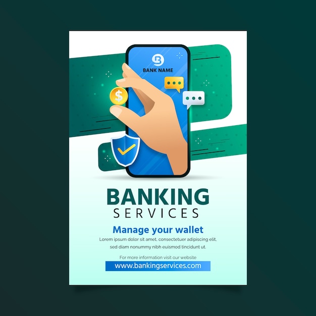 Vector gratuito plantilla de póster de negocios bancarios