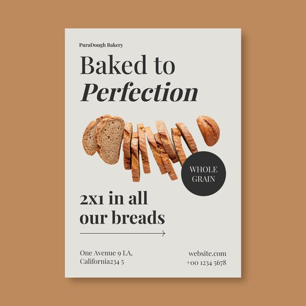 plantilla de póster de panadería modernista