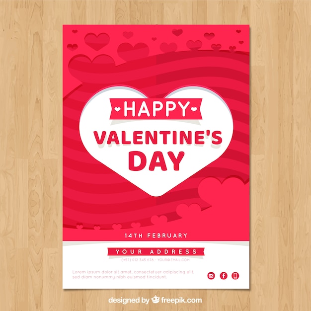 Plantilla de póster y panfleto de san valentín