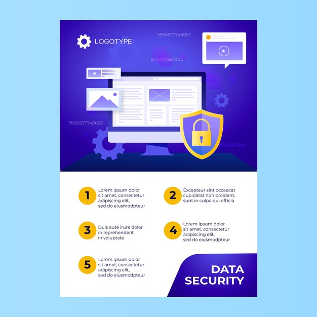 Plantilla de póster de privacidad de datos degradados