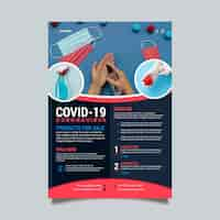 Vector gratuito plantilla de póster de productos médicos de coronavirus con foto