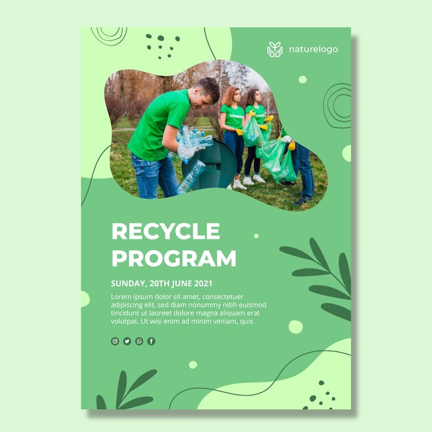 Plantilla de póster del programa de reciclaje