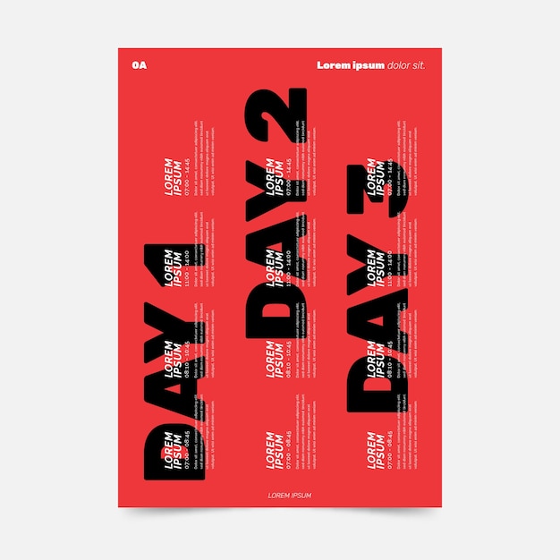 Vector gratuito plantilla de póster de programación de eventos de tres días