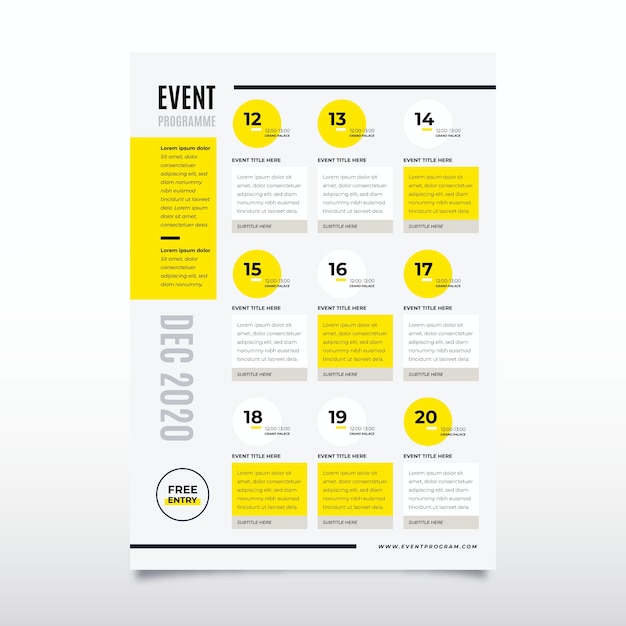 Plantilla de póster de programación de eventos