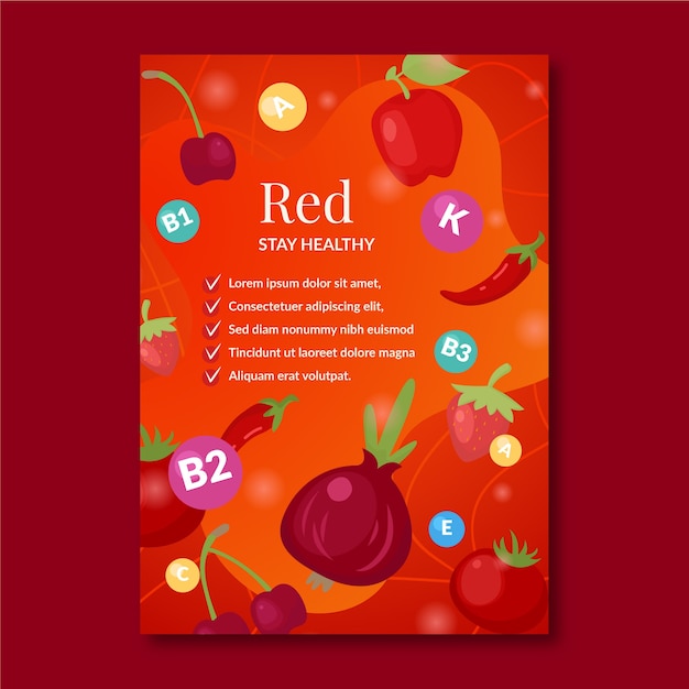 Vector gratuito plantilla de póster para promoción de alimentos saludables