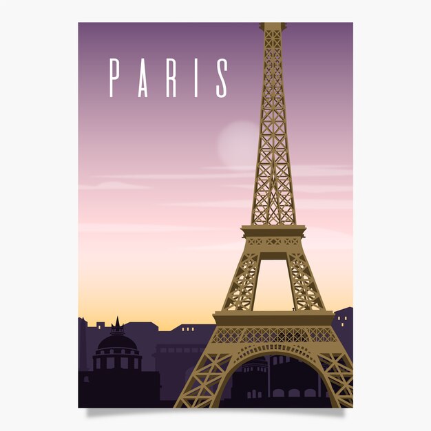 Plantilla de póster promocional de París