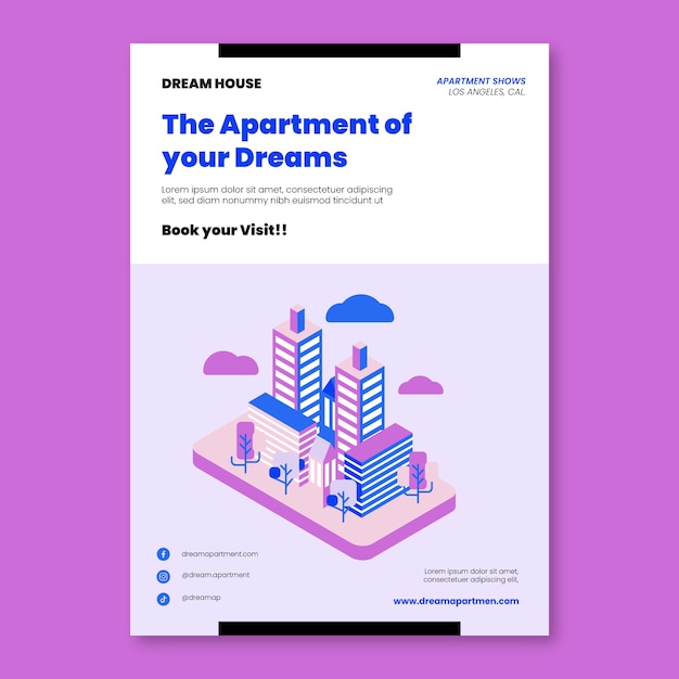 Plantilla de póster de proyecto de arquitectura isométrica