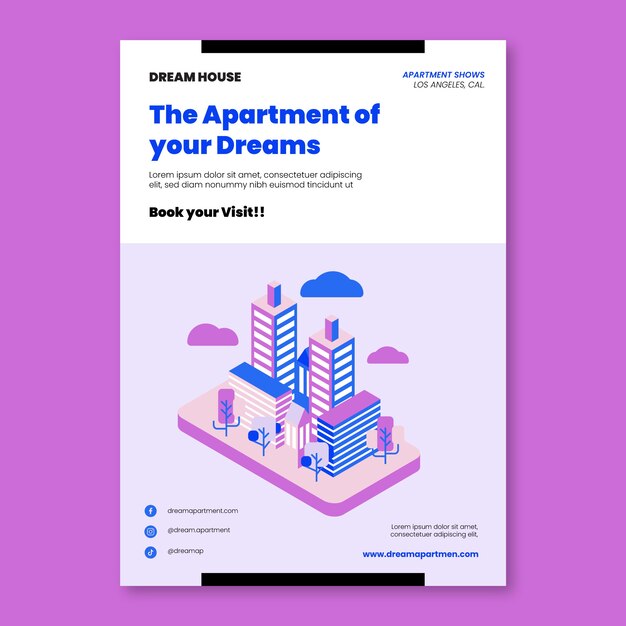 Plantilla de póster de proyecto de arquitectura isométrica
