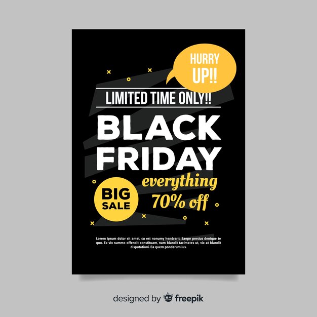 Plantilla de póster de rebajas de black friday