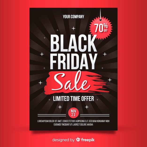 Vector gratuito plantilla de póster de rebajas de black friday