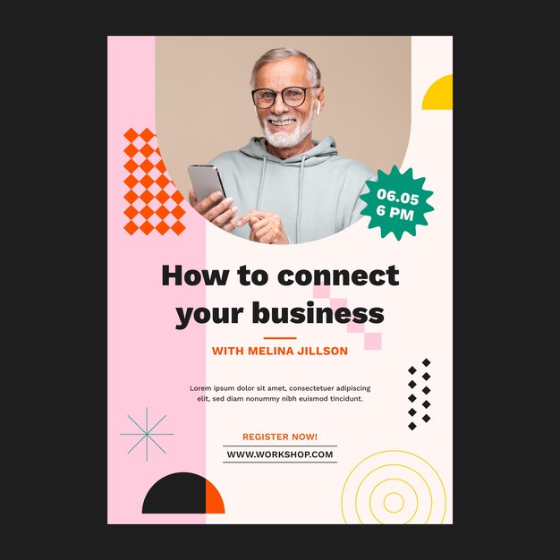 Plantilla de póster de taller de negocios
