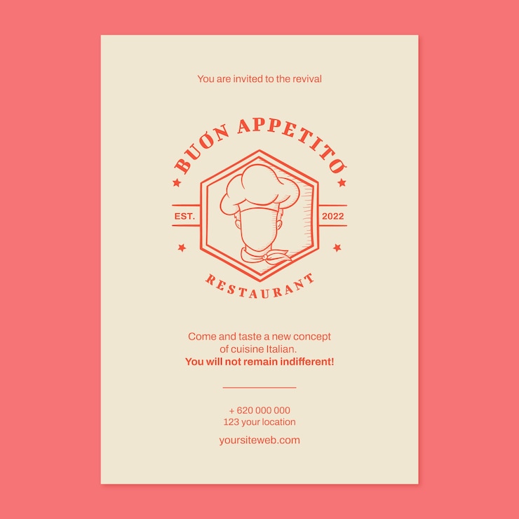 Vector gratuito plantilla de póster de trabajo de chef dibujado a mano