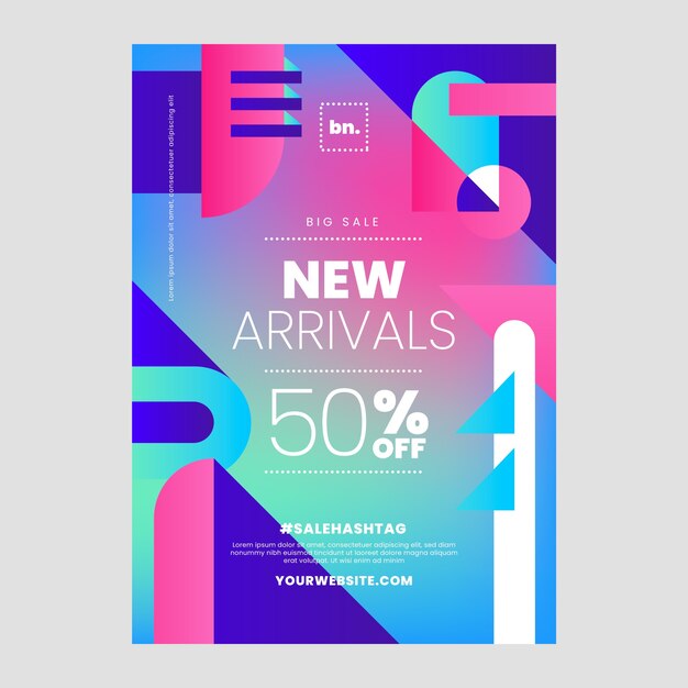 Plantilla de póster de venta geométrica abstracta