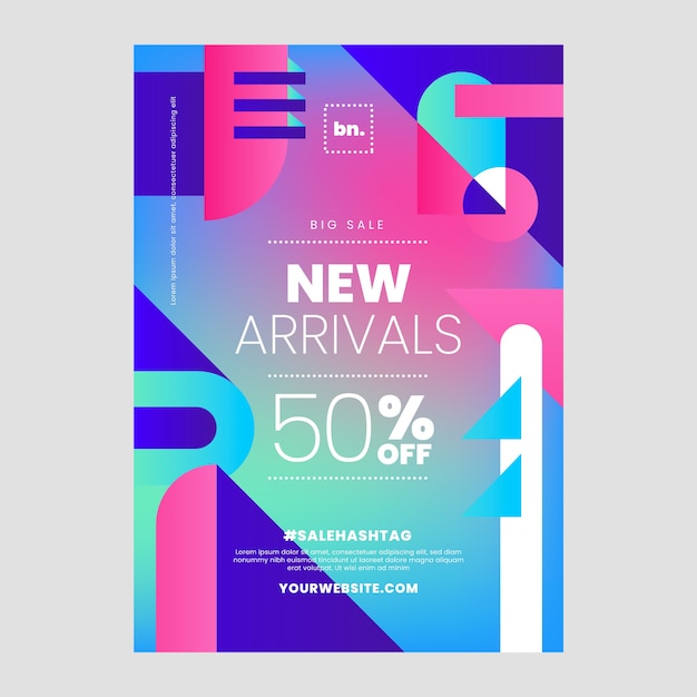 Plantilla de póster de venta geométrica abstracta