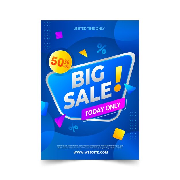 Plantilla de póster de ventas abstracto degradado