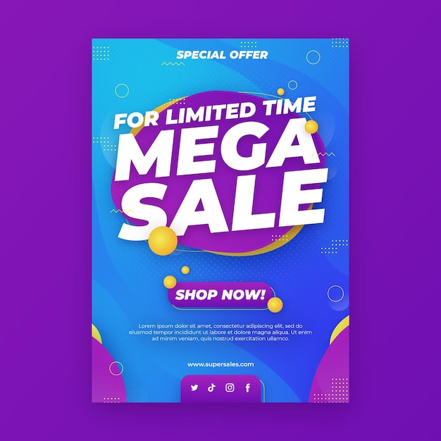 Plantilla de póster de ventas degradado