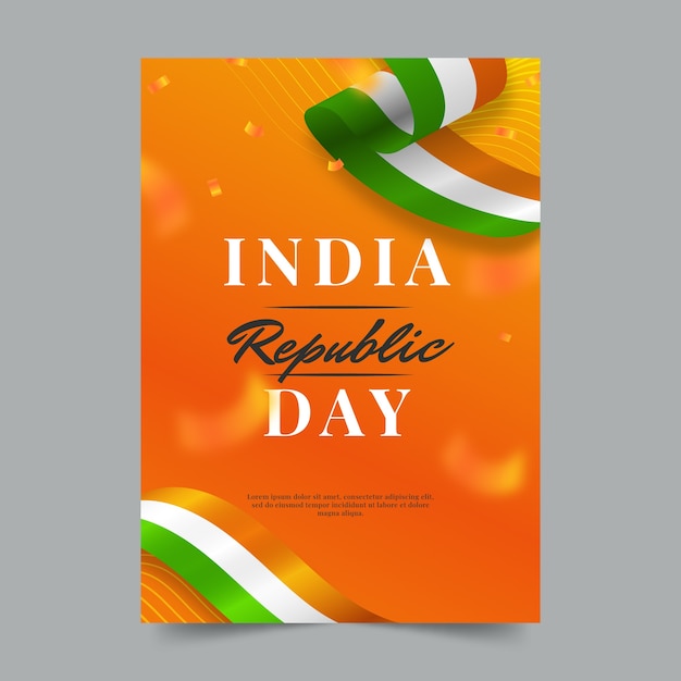 Vector gratuito plantilla de póster vertical de celebración del día de la república india