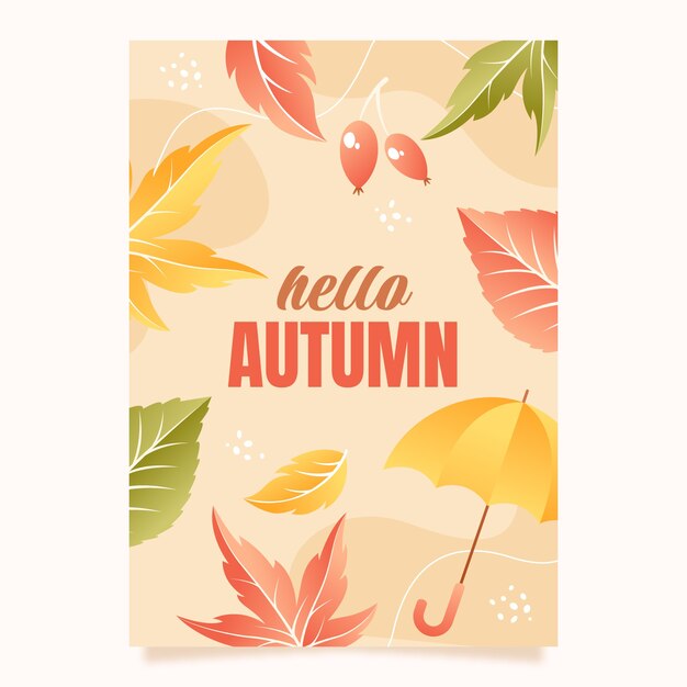 Plantilla de póster vertical de celebración de otoño degradado