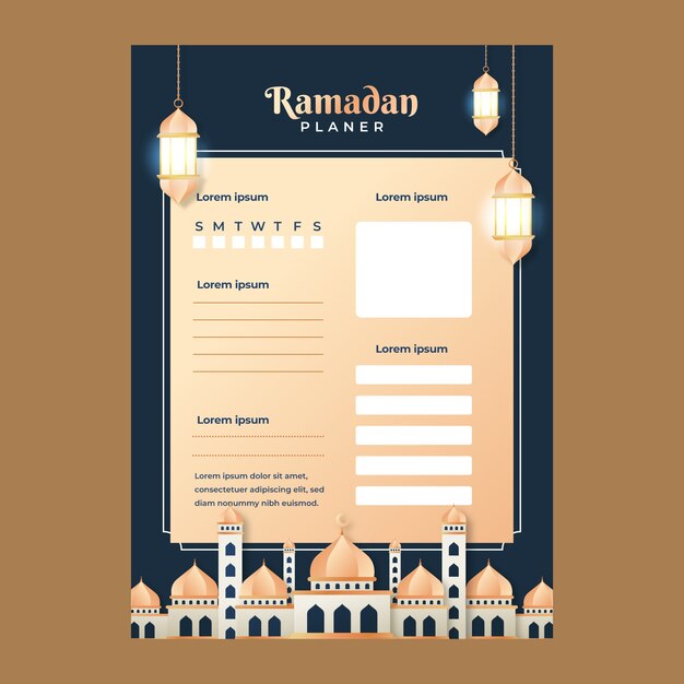 Plantilla de póster vertical de celebración de ramadán realista