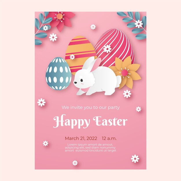 Vector gratuito plantilla de póster vertical degradado para celebración de pascua