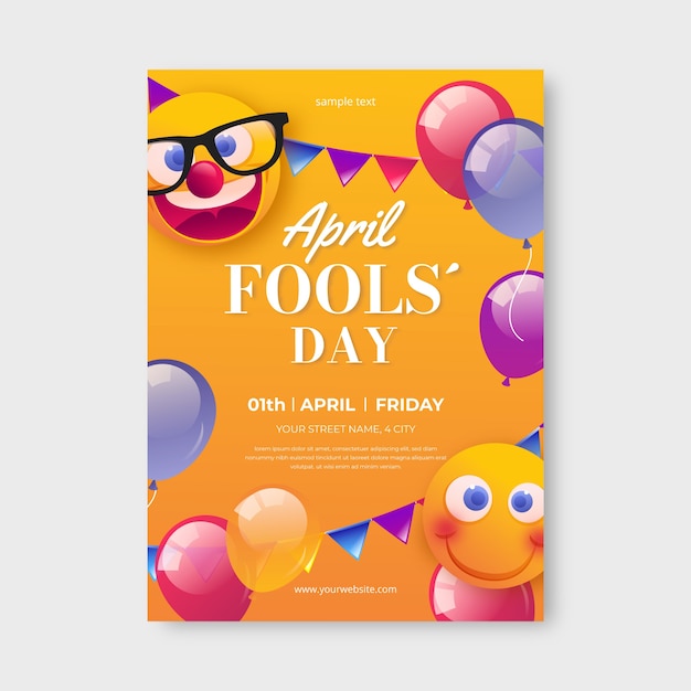 Plantilla de póster vertical degradado del día de los inocentes