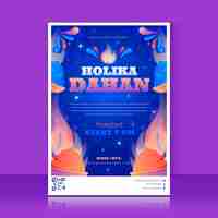 Vector gratuito plantilla de póster vertical degradado holika dahan