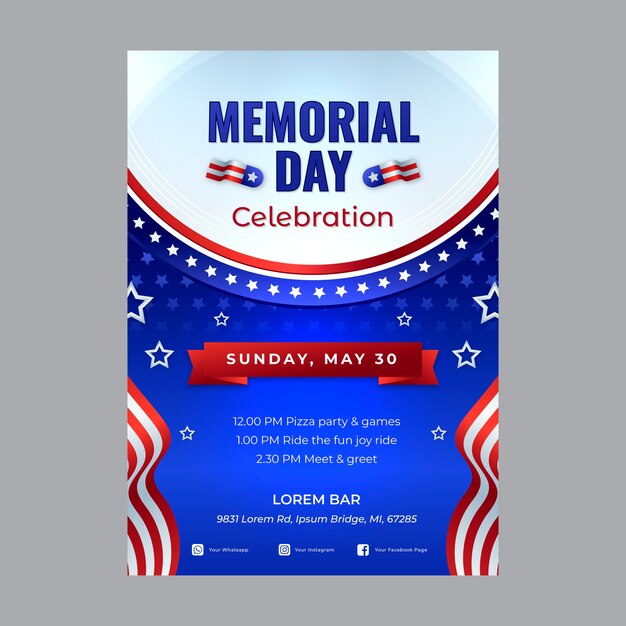 Plantilla de póster vertical del día conmemorativo degradado