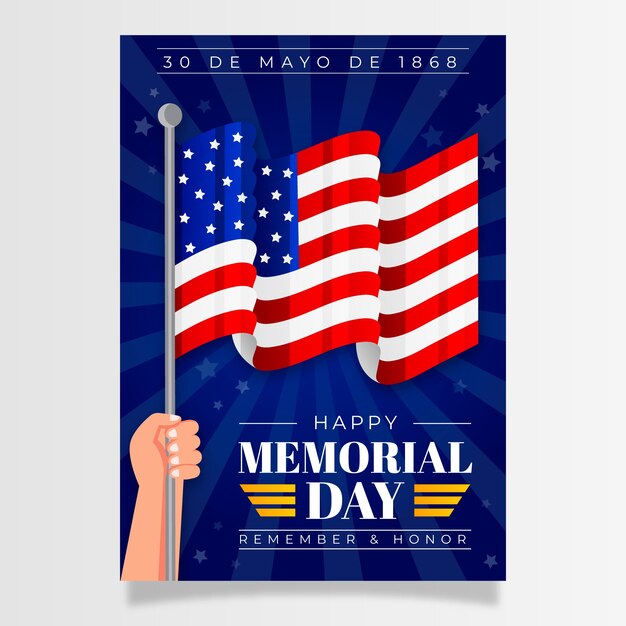 Plantilla de póster vertical del día conmemorativo degradado