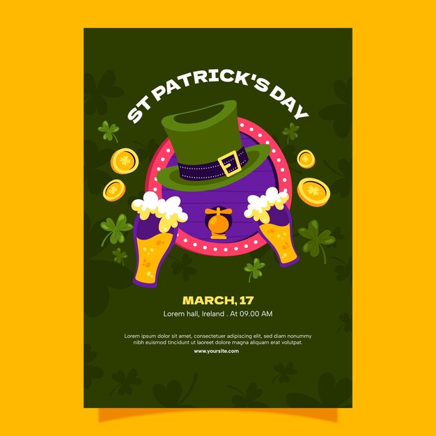 Plantilla de póster vertical del día de Patrick