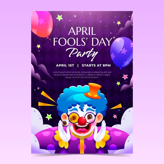 plantilla de póster vertical para el día de los tontos de abril