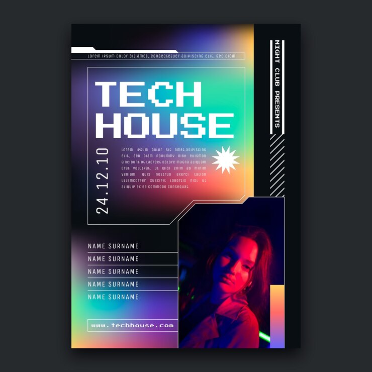 Vector gratuito plantilla de póster vertical de evento degradado