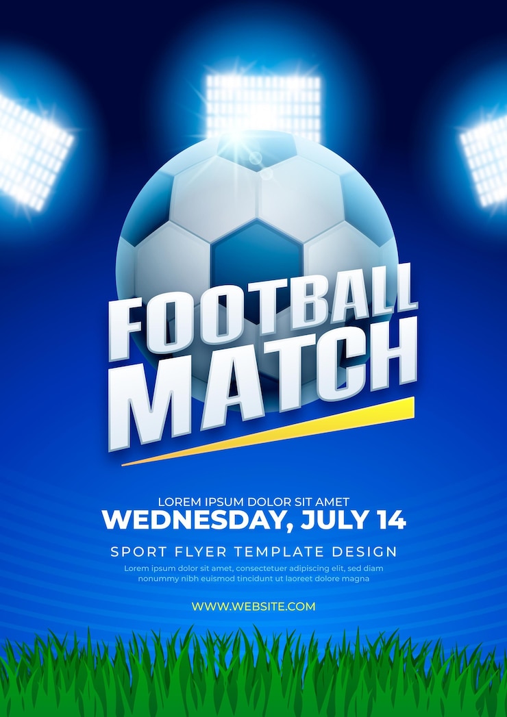 Vector gratuito plantilla de póster vertical de fútbol sudamericano realista