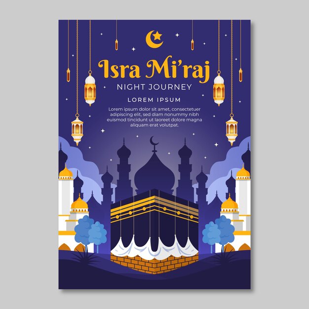 plantilla de póster vertical israel miraj plano