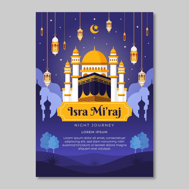 plantilla de póster vertical israel miraj plano
