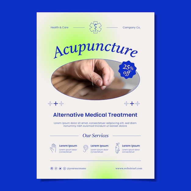 Vector gratuito plantilla de póster vertical de medicina estética y tratamiento.