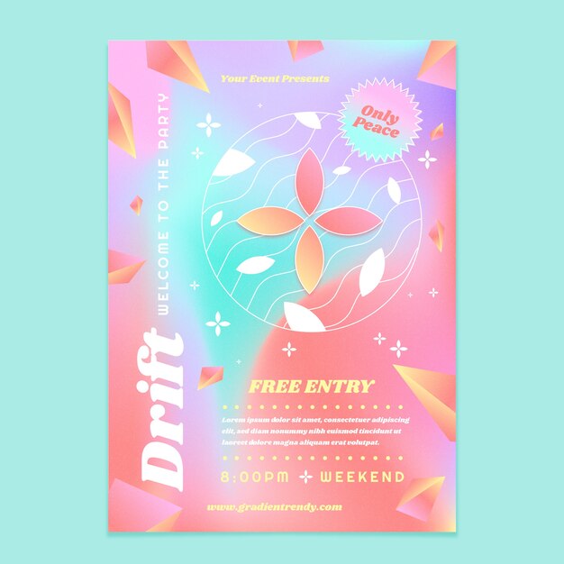 Plantilla de póster vertical de moda degradado