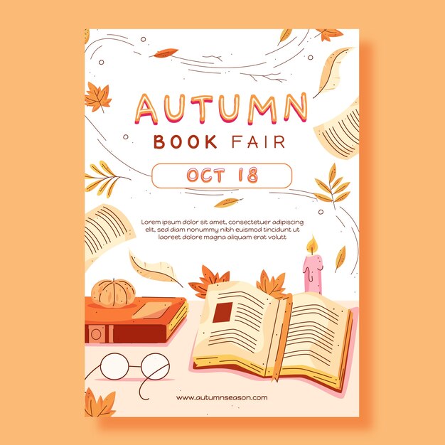 Plantilla de póster vertical plana para celebración de otoño