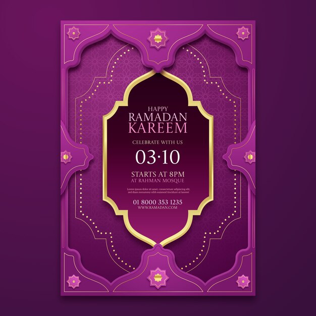Plantilla de póster vertical de ramadán degradado