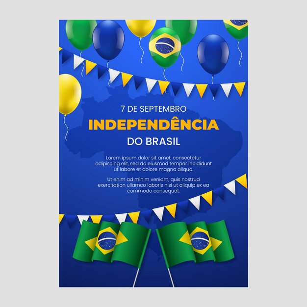 Plantilla de póster vertical realista del 7 de septiembre