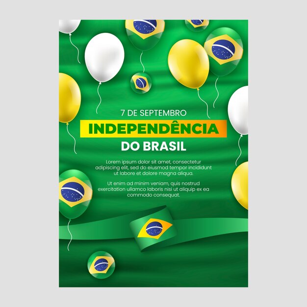Plantilla de póster vertical realista del 7 de septiembre