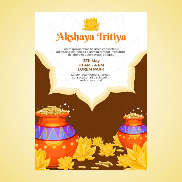 Plantilla de póster vertical de venta plana de akshaya tritiya