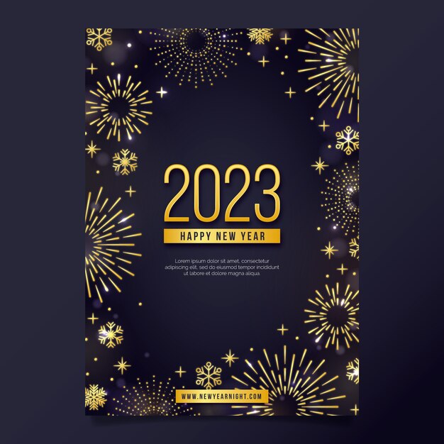 Plantilla de póster vertical de víspera de año nuevo degradado