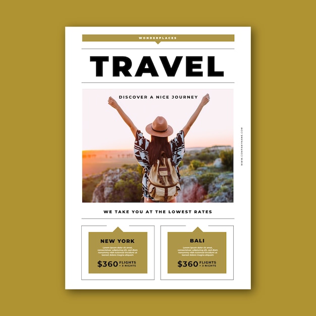 Plantilla de póster de viaje con foto