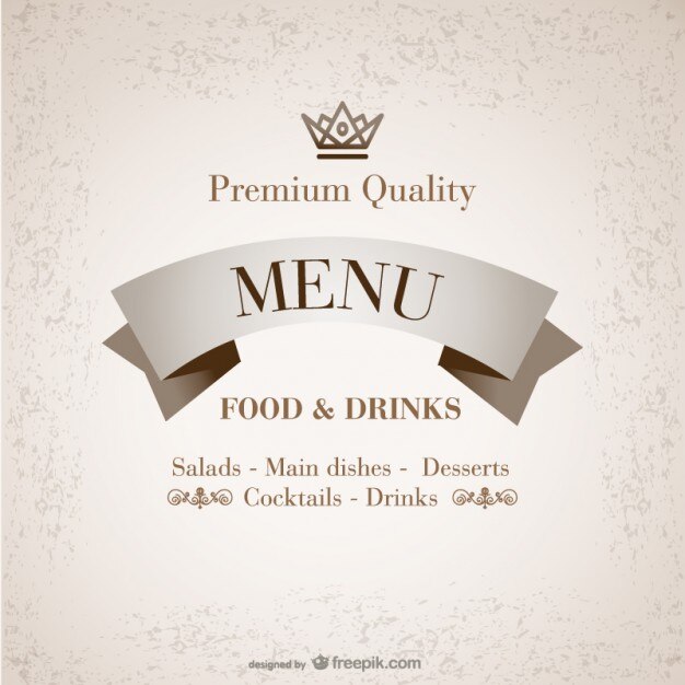 Vector gratuito plantilla premium de carta de restaurante