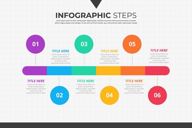 Plantilla de proceso plano infografía