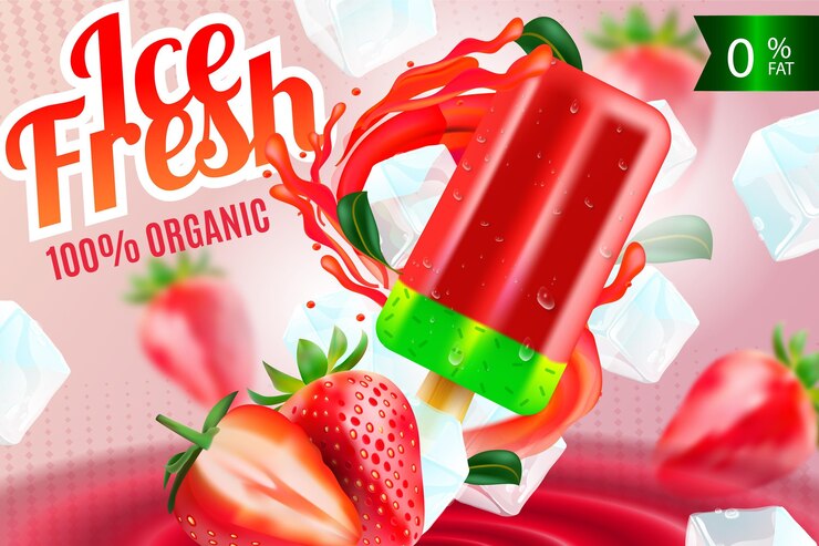 Vector gratuito plantilla de promoción de helado realista