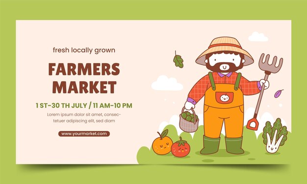 Plantilla de promoción de redes sociales para agricultura y cultivo de alimentos orgánicos.