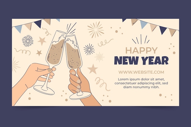 Vector gratuito plantilla de promoción de redes sociales de celebración de año nuevo 2023