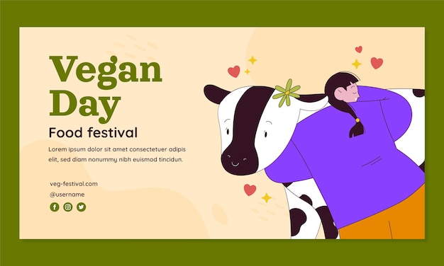 Plantilla de promoción de redes sociales para la celebración del día mundial vegano